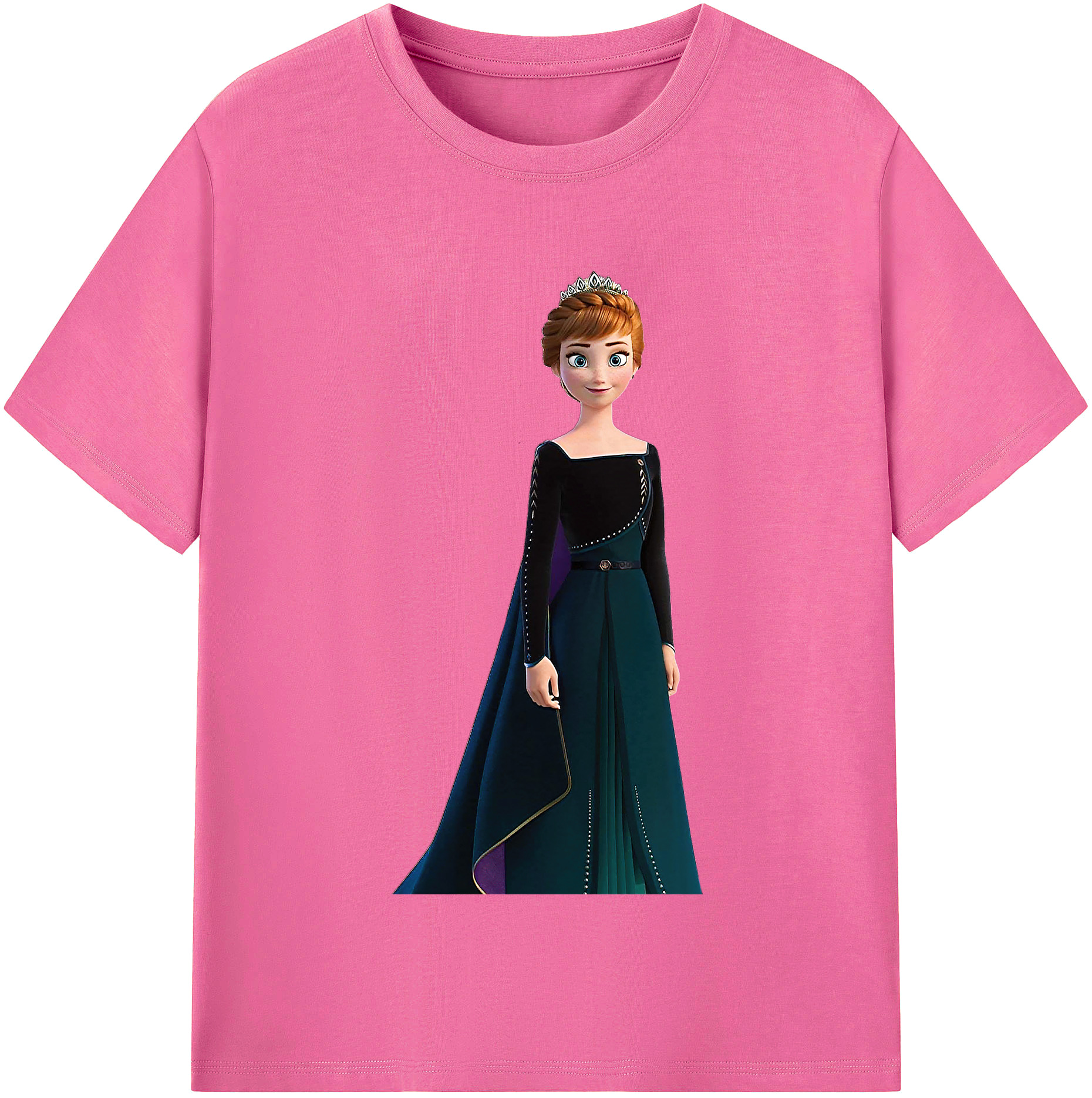 （画像用） アナと雪の女王 アンナ エルサ Frozen Anna Elsa レディースカジュアルプリントTシャツ（綿100％）